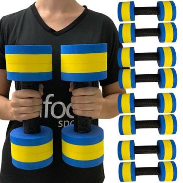 Imagem de Kit 4 Pares de Halteres Hidroginástica Redondo em EVA DF4016-AZ 2-3Kg 