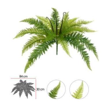 Imagem de Folhagem Artificial Samambaia C/Print Verde 54cm - FLORESCER DECOR