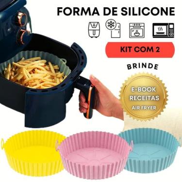 Imagem de Kit 02 - Forma Para Air Fryer De Silicone Antiaderente - Tem Tudo Impo