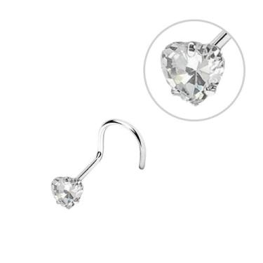 Imagem de Piercing De Nariz Nostril Com Ponto De Luz Coração Zircônia  - Vitta