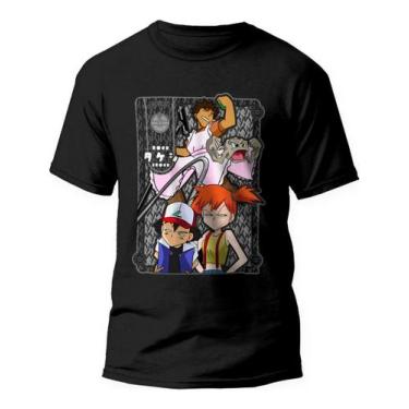 Imagem de Camiseta Brock Anime Pokemon Ash Misty Camisa 100% Algodão - Kamisetas