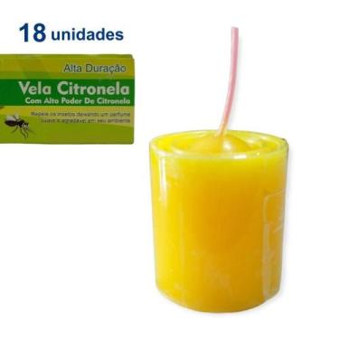 Imagem de Kit 18 Vela Citronela Extra Forte Repelente Borrachudo Mosquito Inseto