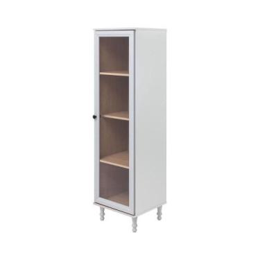 Imagem de Cristaleira Estante P/ Livros Ditália 1 Port Vid E-963 Cozy, Cinza