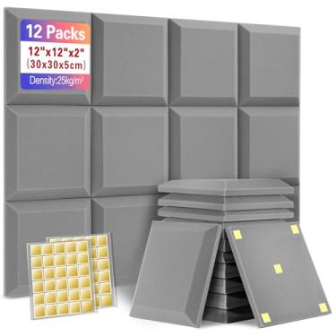 Imagem de Kerlalu Painéis de parede à prova de som, painéis de impermeabilização de som de espessura premium para paredes, painéis de espuma de som para estúdio de recodificação de escritório doméstico com 60