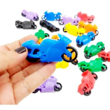 Imagem de Conjunto com 50 Brinquedinhos Mini Brinquedo Plástico Nacional Kit para Lembrancinhas Mimos Prendas Sacolinha Surpresa Festas (50 Motos)