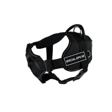 Imagem de Dean & Tyler Arreio K9 Fun Works Special Ops com peça de peito acolchoada, pequeno, serve para tamanho da circunferência: 56 cm a 61 cm, preto com acabamento refletor