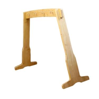 Imagem de Esquirla Suporte de carrilhão de madeira fácil de montar apenas suporte profissional multiuso gong para mesa meditação sala de aula quarto