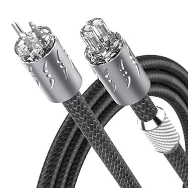 Imagem de Viborg Cabo de alimentação audiófilo, 9 m, cabo de alimentação HiFi, 2 x 9 AWG, 16 peças de cabo de alimentação de alta qualidade com US+IEC C15 para filtro de energia, toca-discos, amplificador, CD,