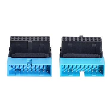 Imagem de xiwai 1 conjunto USB 3.0 macho para fêmea 20 pinos 19 pinos adaptador de extensão para baixo e para cima ângulo de 90 graus para placa-mãe da placa-mãe