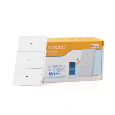 Imagem de Interruptor Inteligente WiFi, Controle Remoto para Celular, Interruptor de Temporizador, Controle de voz, Compatível com Alexa, Branco (3 Botão Físico)