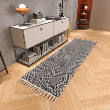 Imagem de Eco Crave Tapete de juta de algodão para corredores, 8 x 2,4 m, feito à mão, fibra natural, trançado, tapete de entrada de fazenda, perfeito para quarto, sala de estar, tapete de entrada de cozinha