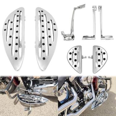 Imagem de HCmotorku Placa dianteira de motocicleta para motorista, estribos de passageiros, pedal do braço de freio, alavanca, calcanhar, dedo do pé, alavanca de câmbio adequada para Harley Touring Road King