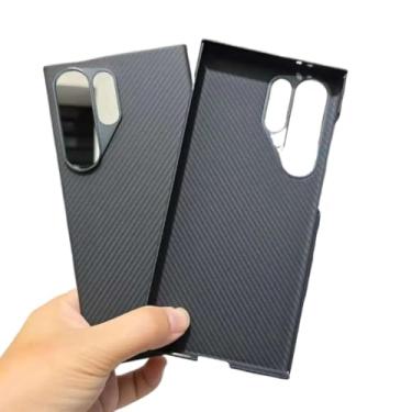 Imagem de Waillynice Capa de fibra de carbono original para Samsung Galaxy S24 Ultra anti-queda de fibra de aramida design S24ultra capa (600D (anel) grande, para S24 Ultra)