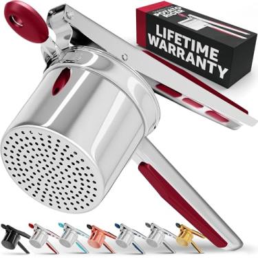 Imagem de Priority Chef Prioritychef grande espremedor de batatas de 15 onças, espremedor de batatas de aço inoxidável resistente e ferramenta de cozinha espremedor, pressione e amasse o dispositivo d