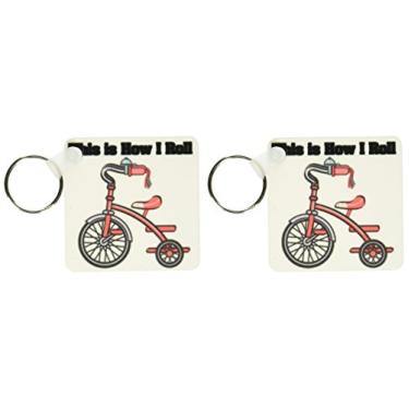 Imagem de 3dRose This Is How I Roll Triciclo Design - Chaveiros, 5,7 x 11,4 cm, conjunto de 2 (kc_102625_1)