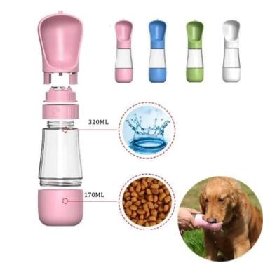 Imagem de Garrafa Portátil Passeio Cachorro Pet Bebedouro Comedouro gato - M&E S
