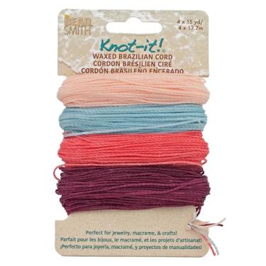 Imagem de The Beadsmith Knot It Waxed Polyester Cord, 1mm Diameter, 4 x15 Yards Youthful Expressions Colorway