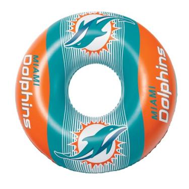 Imagem de BigMouth Boias infláveis de piscina Miami Dolphins 91 cm oficialmente licenciadas pela NFL Fan Gear, tubo interno para adultos e adolescentes