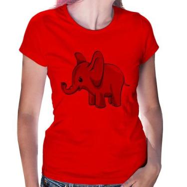 Imagem de Baby Look Elefante Bebê - Foca na Moda, Vermelho, P