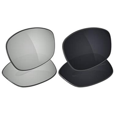 Imagem de Galvanic Lentes de reposição para óculos de sol Oakley Juliet - cromado + preto polarizado - Pacote combo