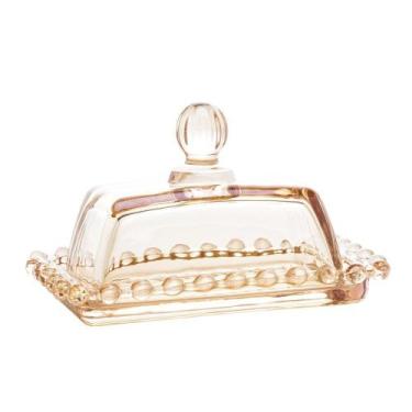 Imagem de Manteigueira Pearl em Cristal Âmbar 11x7cm Wolff