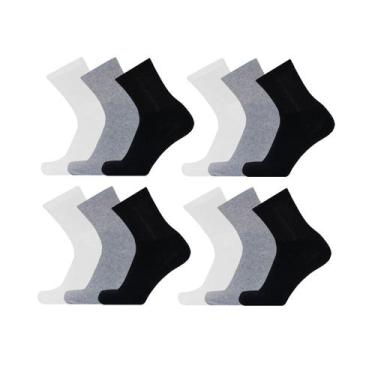 Imagem de Kit Com 6 Meias De Algodão QLC Sport M15 Cano Médio - Sortido