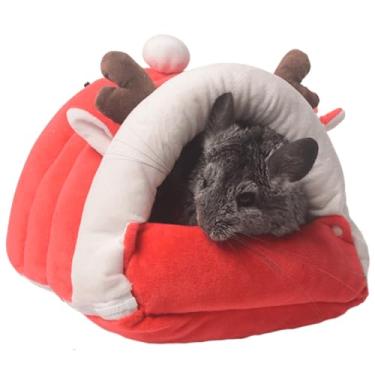 Imagem de Copfeu Hamster Sugar Glider Sleeping Nest House Hammock Fofo Ninho de Porquinho da Índia Hamster Cabana Quente Hamster Ninho Fofo Suprimentos Hamster Cabine de Hamster Fofo Removível e Lavável