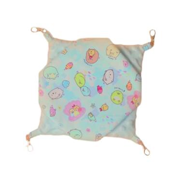 Imagem de Baoblaze Ferret Rato Hammock Double Side Cozy Cosy 20x20cm Hamster Nest Chinchilla Cama pendurada para a cobaia Squirrel Hamster Gerbil Parrot, Azul