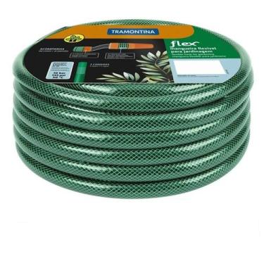 Imagem de Mangueira Jardim 25Metros Flexível com kit Esguicho Tramontina