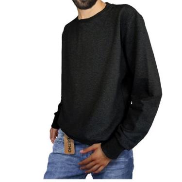 Imagem de Blusa de Moletom Cool Sem Capuz Manga Longa - Agstho, P, Preto