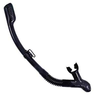 Imagem de Snorkel seco Kraken Aquatics com bocal de silicone confortável e válvula de limpeza para mergulho e mergulho | Preto