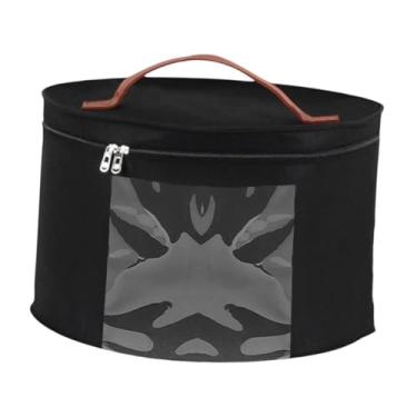 Imagem de Bothyi Caixa de armazenamento de chapéu Caixa redonda Caps para homens Bin Storage Bin Felt Organizer Bucket Travel Hat Hat para armazenamento de brinquedos, Preto