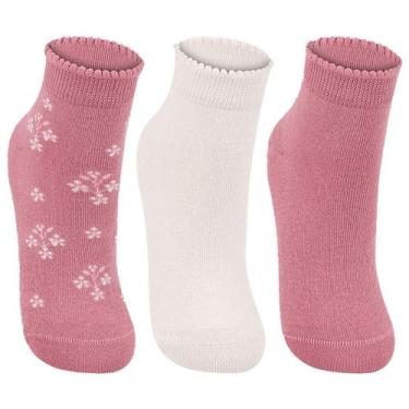 Imagem de kit Meia infantil menina cano médio estampada Lupo 3 pares, Opção 7, 3