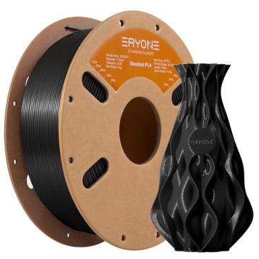 Imagem de ERYONE Filamento PLA 1,75 mm, filamento de impressora 3D PLA, precisão dimensional +/-0,03 mm, 1 kg 1 carretel (1 kg), preto