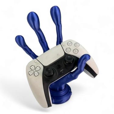 Imagem de Suporte Gamer para Controle PS4/PS5, Design Mão Alien, Azul, 21 cm x 7,5 cm (Azul)
