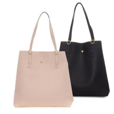 Imagem de Kit 2 Bolsas Feminina Saco Grande Espaçosa Tote Alça De Ombro - A L CO