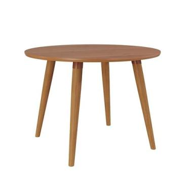 Imagem de Mesa de Jantar Redonda com Tampo MDF Dani Cinamomo 109 cm - Modern