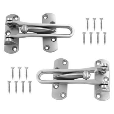 Imagem de Seimneire Trava de barra giratória para porta de hotel, liga de zinco U-Swing Locks Guard para segurança doméstica e hotel (pacote com 2 pratas)