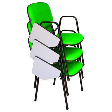 Imagem de 03 Cadeiras Escolar Universitária Linha Hotel Auditório Verde