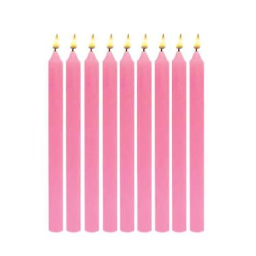 Imagem de Vela Palito Colorida Rosa Atacado 50 unidades 14cm - Velas de Fátima