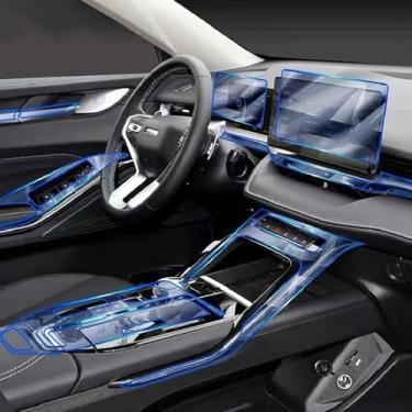 Imagem de LYBQFZ Consola central interior do carro película protetora TPU transparente antirriscos reparação acessórios de filme, para GWM Haval H6 2021-2023