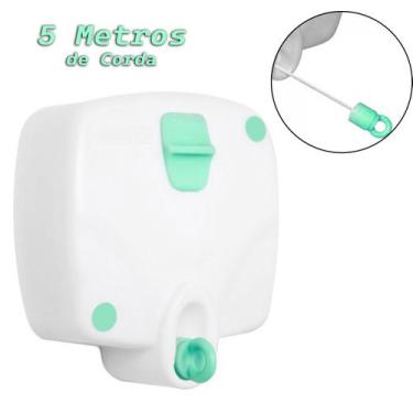 Imagem de Varal de Parede Retrátil Automatico Com 1 Corda 5m Secalux Rotoflex