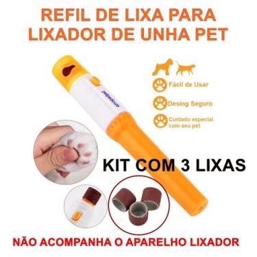 Imagem de Refil Com 3 Lixa Para Lixador De Unhas Pet Cachorro Gato - ELO Imports