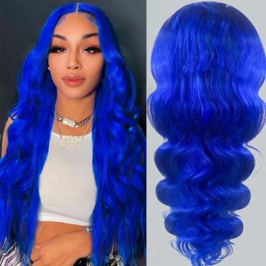 Imagem de Peruca Ruaswey Blue Lace Front 100% cabelo humano Body Wave 60cm