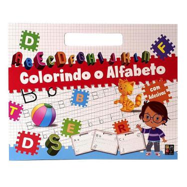 Imagem de Livro Caligrafia Megabloco - Colorindo Alfabeto Com Adesivo