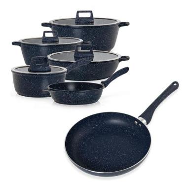 Imagem de Jogo De 6 Panela Antiaderente Azul Graniflon Moda Do Chef