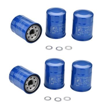 Imagem de FLTRUCKTOP 6 peças 15400-PLM-A02 94109-14000 filtro de óleo kit de junta de drenagem serve para Honda Acura - Accord CR-V Civic Fit Pilot substitui 15400-RTA-003,15400-PR3-003,15400-PH1-014,15400-PR3