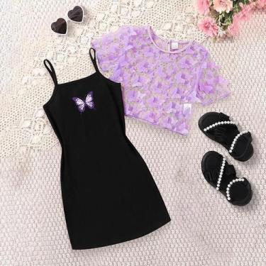 Imagem de Conjunto de 2 Camisetas com Estampa de Borboleta - Confortável e Elást