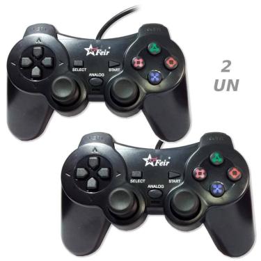 Imagem de Kit 2 Controle Usb Para Pc Computador Joystick Dualshock