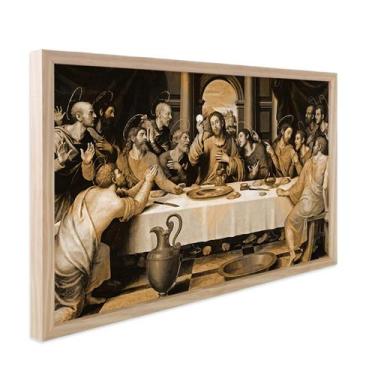 Imagem de Quadro Decorativo Religiosos Santa Ceia Jesus Fé Sagrada Família com M